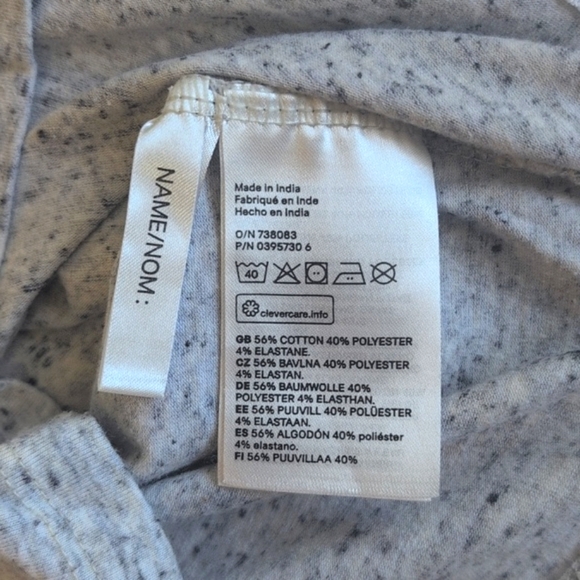 H&M basic gray heather cotton blend long sleeve turtleneck top 4-6 girls - Picture 5 of 5